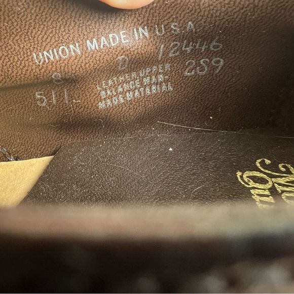 Morgan Quinn Mens Dress Shoes 8 D Brown Pebbled Leather Vintage Union Made - Picture 10 of 11